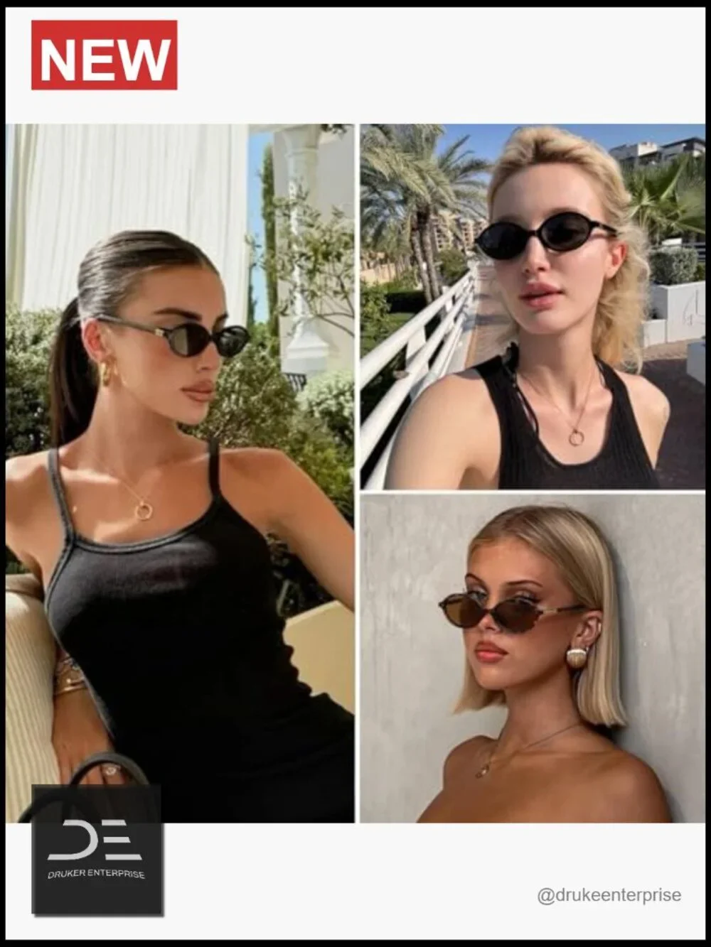 Retro Oval Sunglasses for Women 90s Y2K Trendy Designer